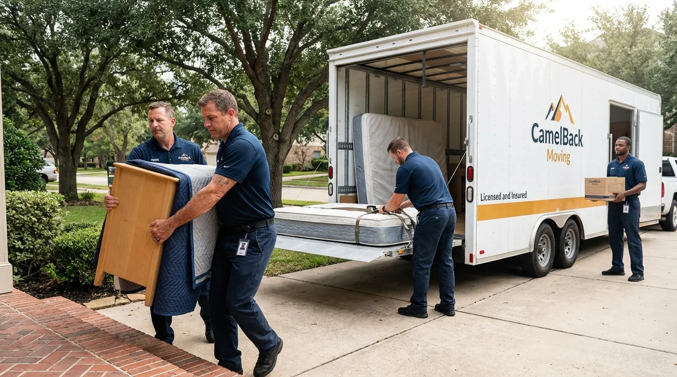Crew loading residential truck for cross-state move from Grand Junction, CO